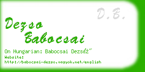 dezso babocsai business card